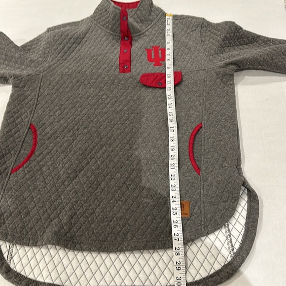 Indiana Hoosiers Women's XL Gray/Red Quarter-Snap Pullover Jacket - Picture 13 of 15